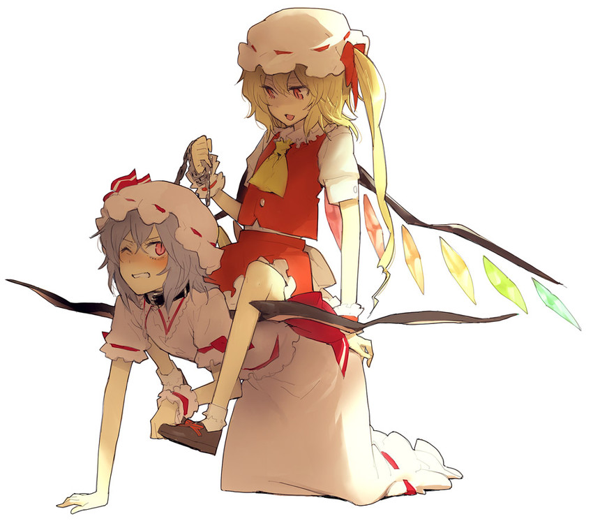 remilia scarlet and flandre scarlet (touhou) drawn by minakata_sunao