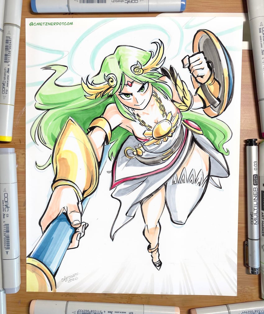 palutena (kid icarus and 1 more) drawn by chris_metzner