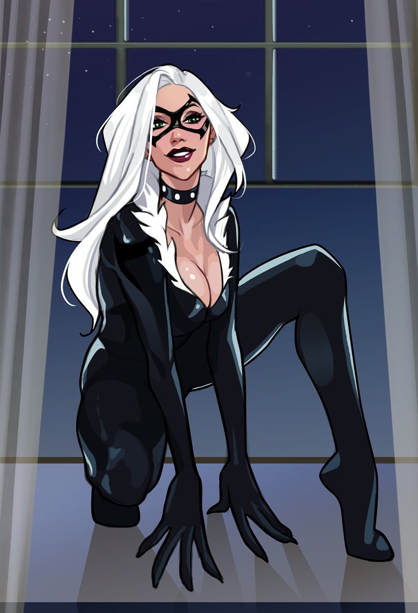 black cat and felicia hardy (marvel and 1 more) drawn by olena_minko