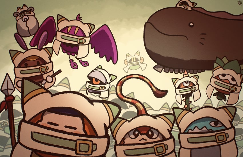 magolor, bandana waddle dee, doomer, sphere doomer, shopkeeper magolor, and 8 more (kirby and 1 more) drawn by suyasuyabi