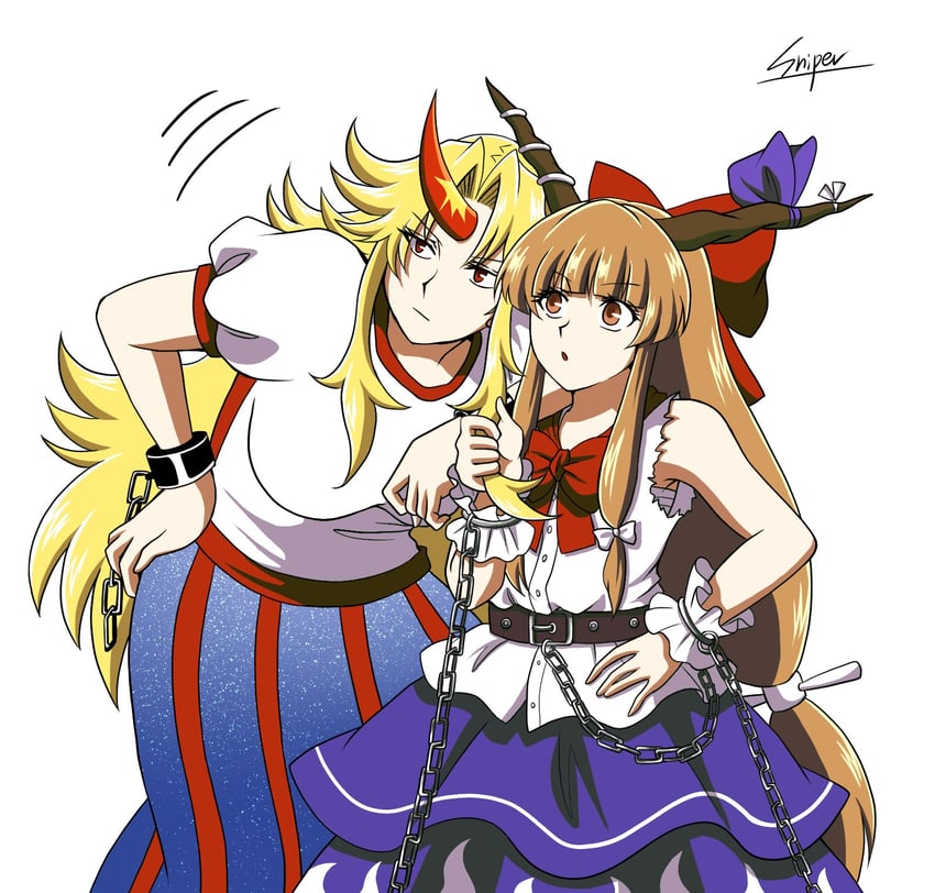 ibuki suika and hoshiguma yuugi (touhou) drawn by sniper16783072