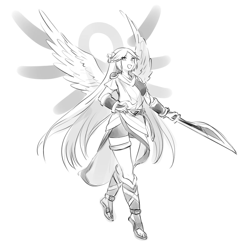 palutena and pit (kid icarus and 1 more) drawn by 72kuri