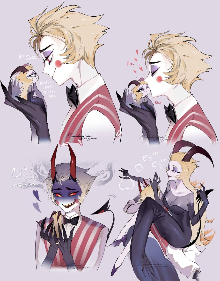 lucifer morningstar and lilith (hazbin hotel) drawn by k500yen