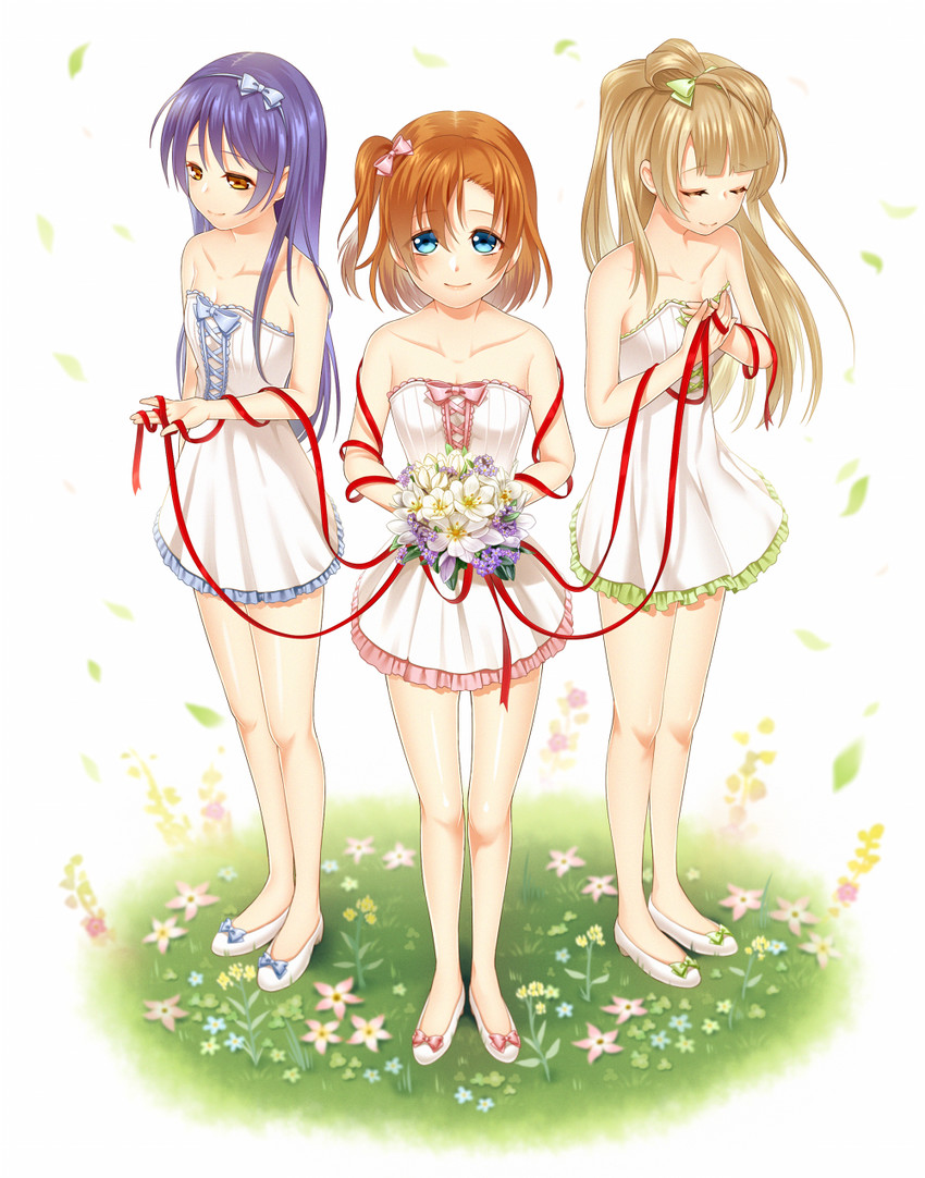 sonoda umi, minami kotori, and kosaka honoka (love live! and 1 more) drawn by hasumi_shizuko