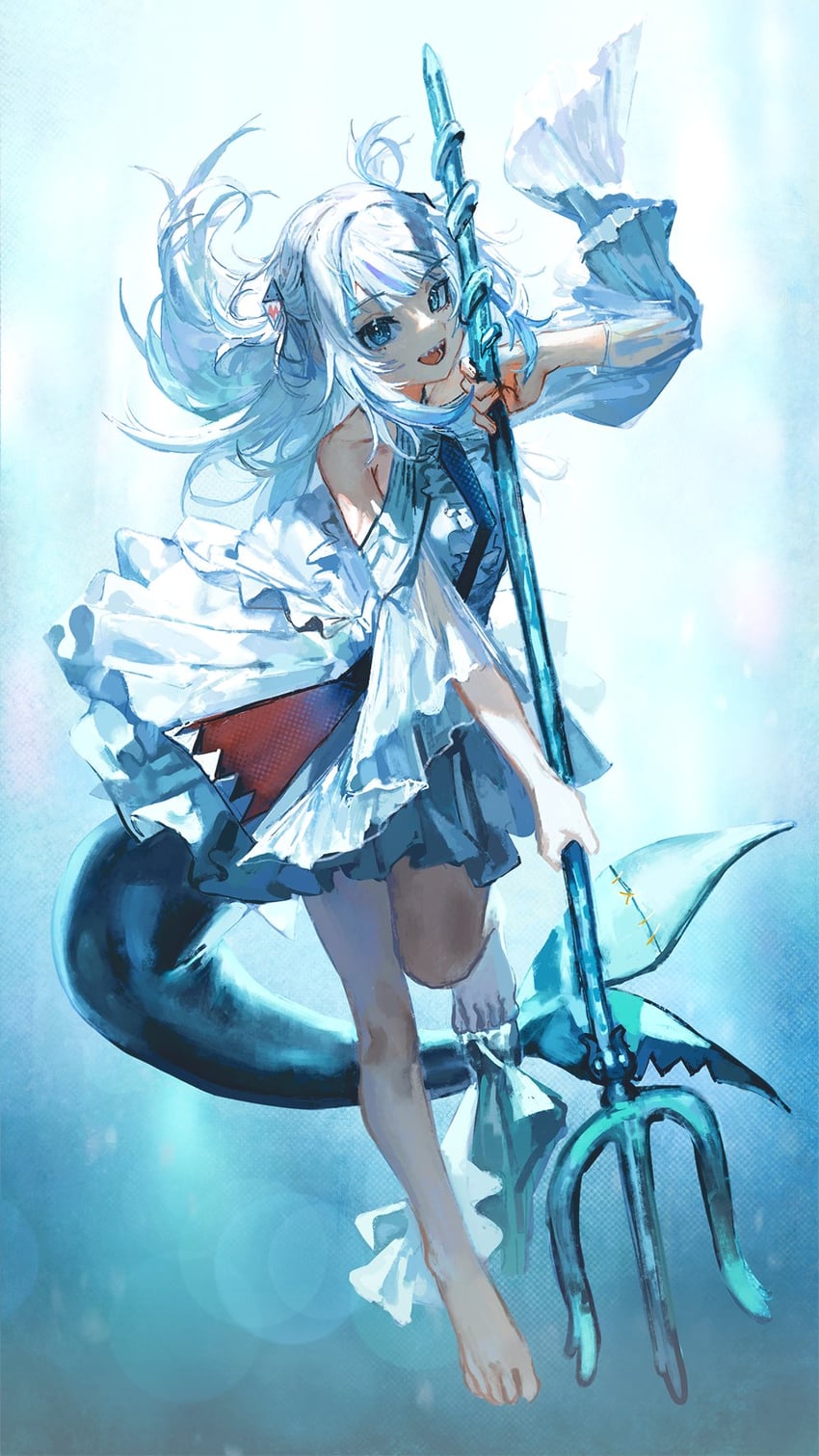 gawr gura (hololive and 1 more) drawn by quasarcake