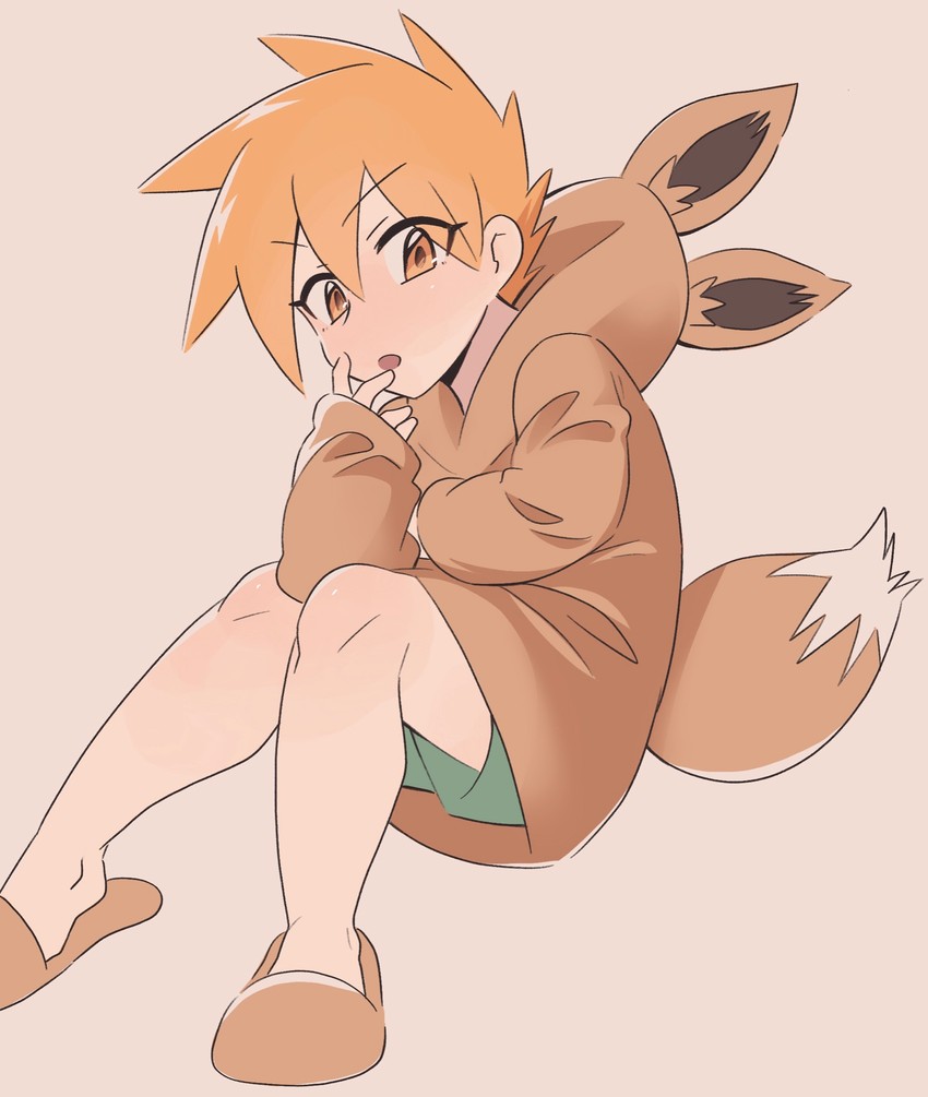 eevee and blue oak (pokemon and 1 more) drawn by kurogomasan