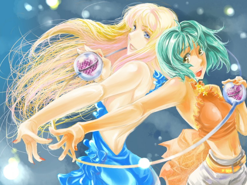 sheryl nome and ranka lee (macross and 1 more) drawn by agk