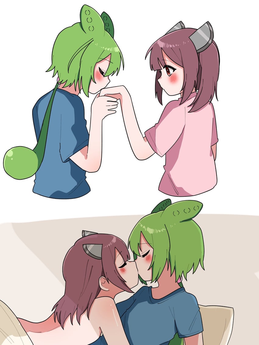 touhoku kiritan and zundamon (voiceroid and 1 more) drawn by haru_maron