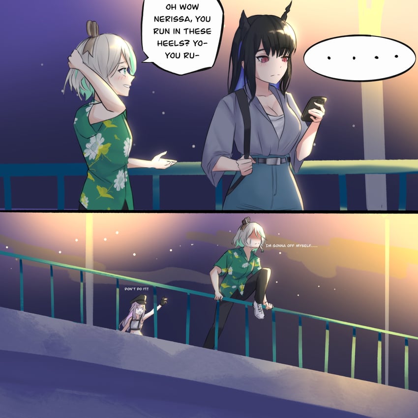 nerissa ravencroft, koseki bijou, and cecilia immergreen (hololive and 1 more) drawn by nurizza_ilst