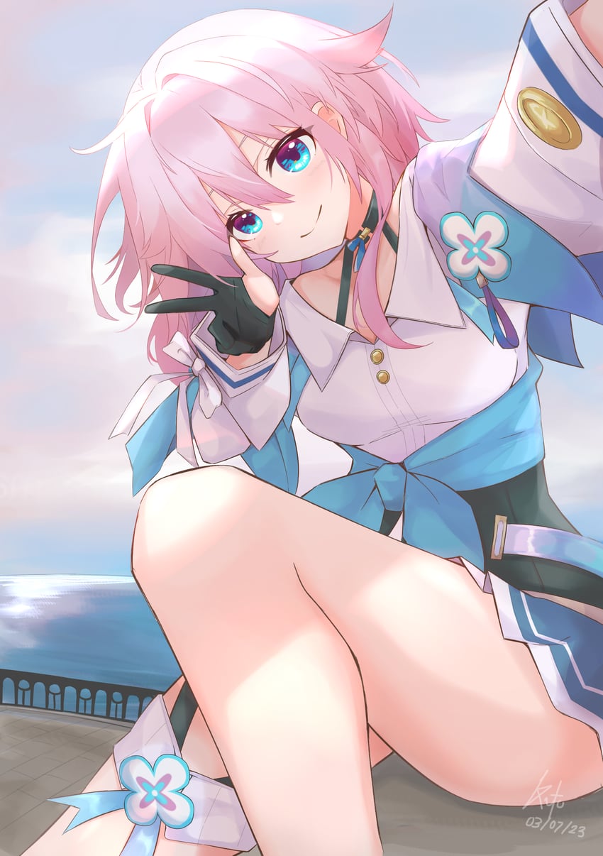 march 7th (honkai and 1 more) drawn by rikotch07