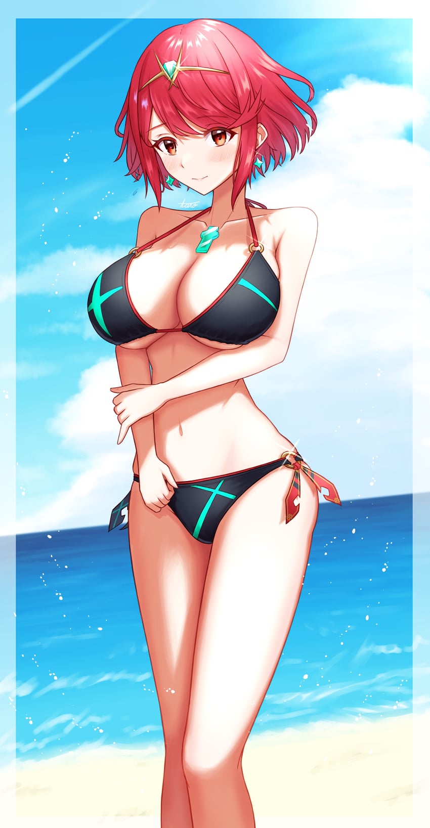 pyra (xenoblade chronicles and 1 more) drawn by taro_(peach_taro51)