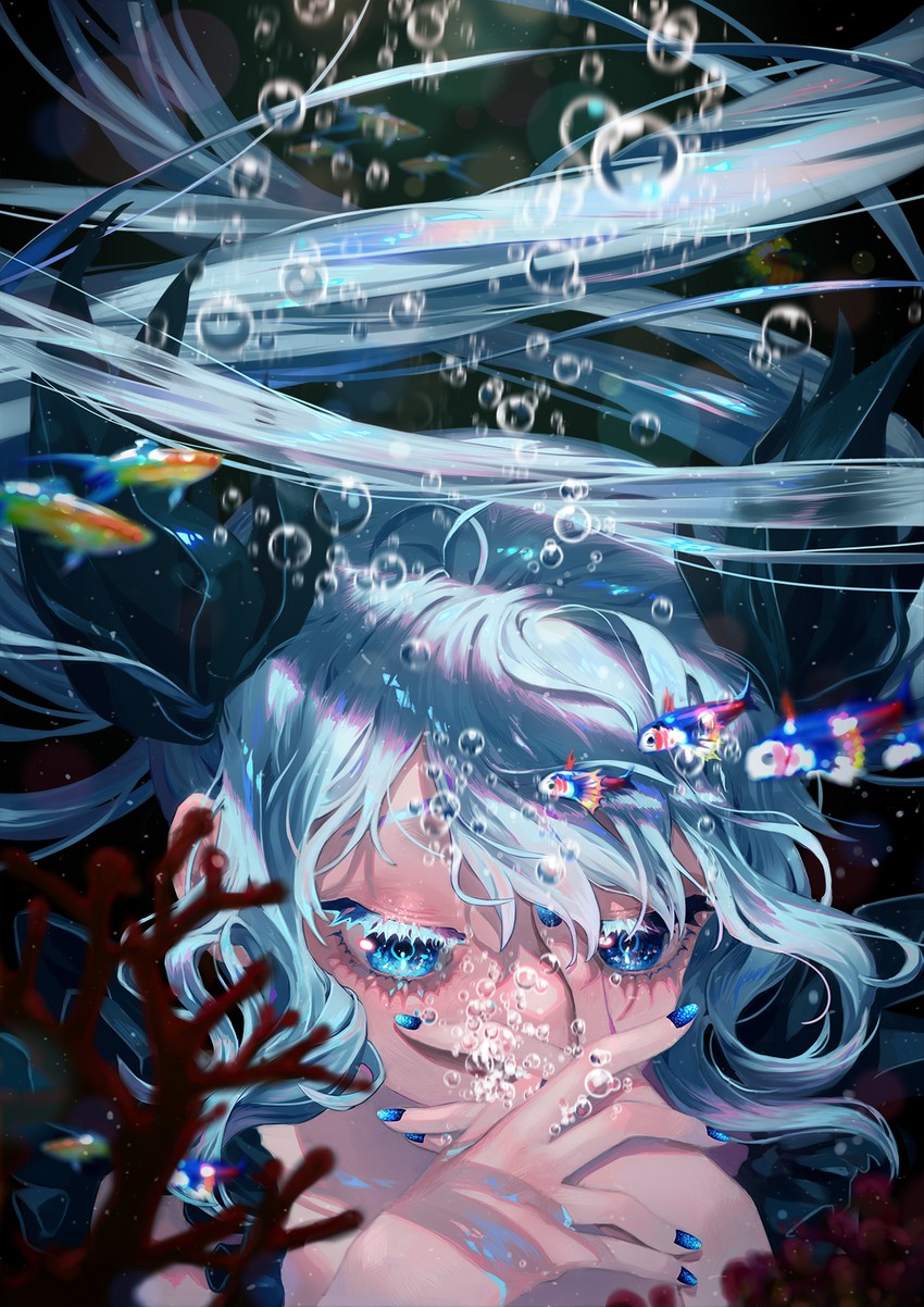 hatsune miku (vocaloid and 1 more) drawn by oohhya