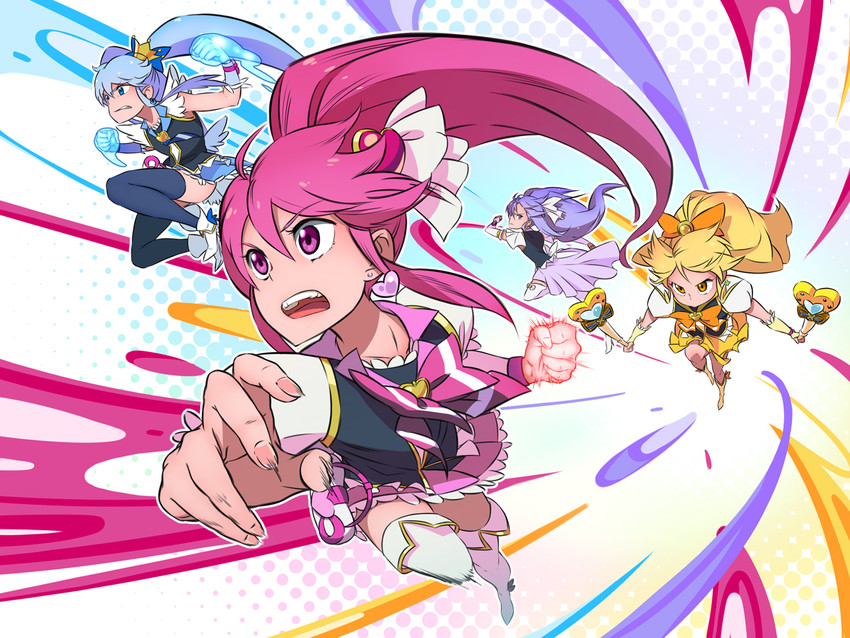 shirayuki hime, aino megumi, oomori yuuko, cure lovely, cure princess, and 3 more (precure and 1 more) drawn by motoki_(hisano_motoki)