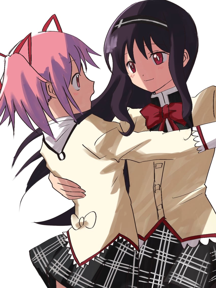 akemi homura and kaname madoka (mahou shoujo madoka magica and 1 more) drawn by osushiumee