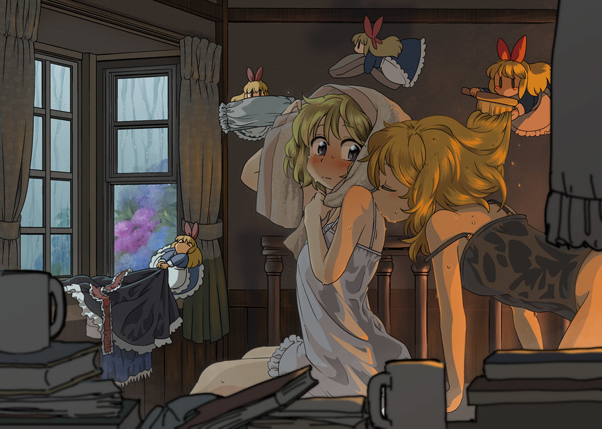 kirisame marisa, alice margatroid, and shanghai doll (touhou) drawn by bon_(rump)