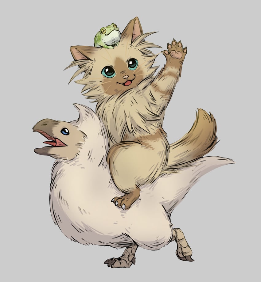 seikret and baby seikret (monster hunter and 1 more) drawn by miqo_te