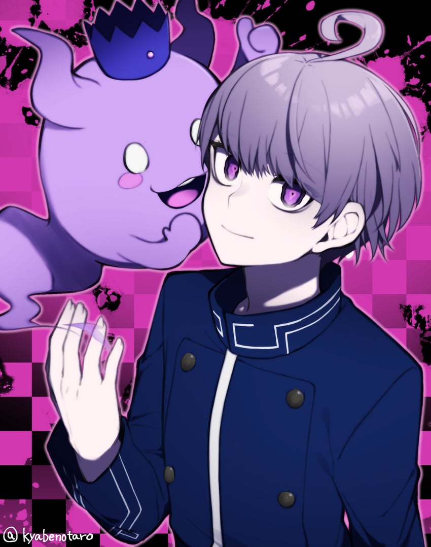 yuma kokohead and shinigami (master detective archives: rain code) drawn by kyabenotaro