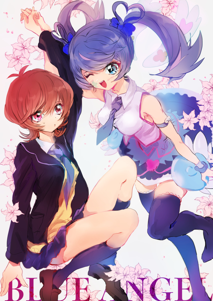 zaizen aoi and blue angel (yu-gi-oh! and 1 more) drawn by hell_fuuna