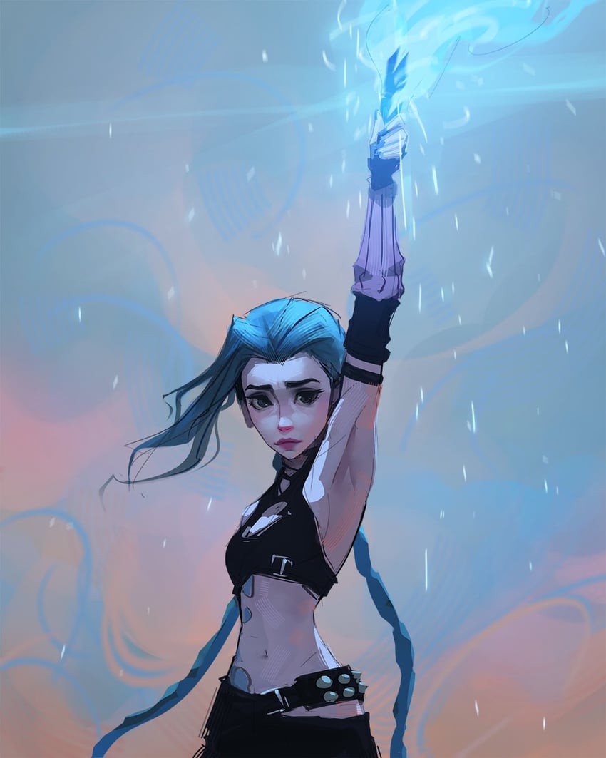 jinx and arcane jinx (league of legends and 1 more) drawn by sam_yang