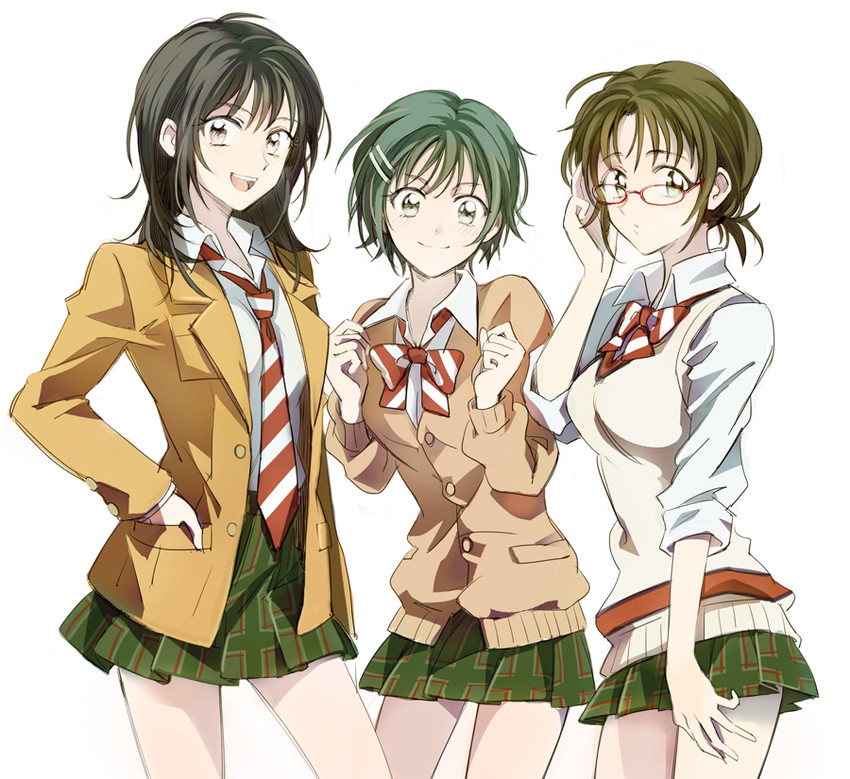 naruse ibara, fukasaku aoi, and nomura taeko (coppelion) drawn by penki