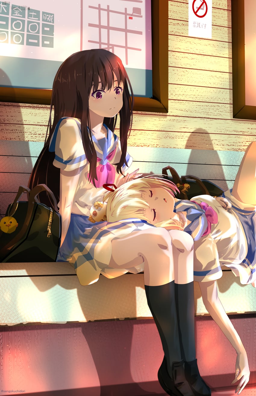 nishikigi chisato and inoue takina (lycoris recoil and 1 more) drawn by sengoku_chidori