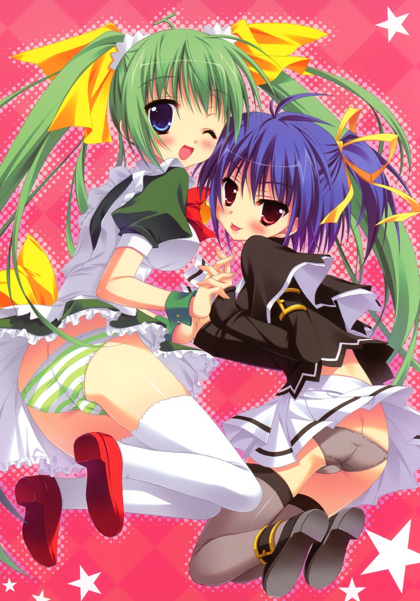 melon-chan and black lemon-chan (melonbooks and 1 more) drawn by moribe_(rabumanyo)