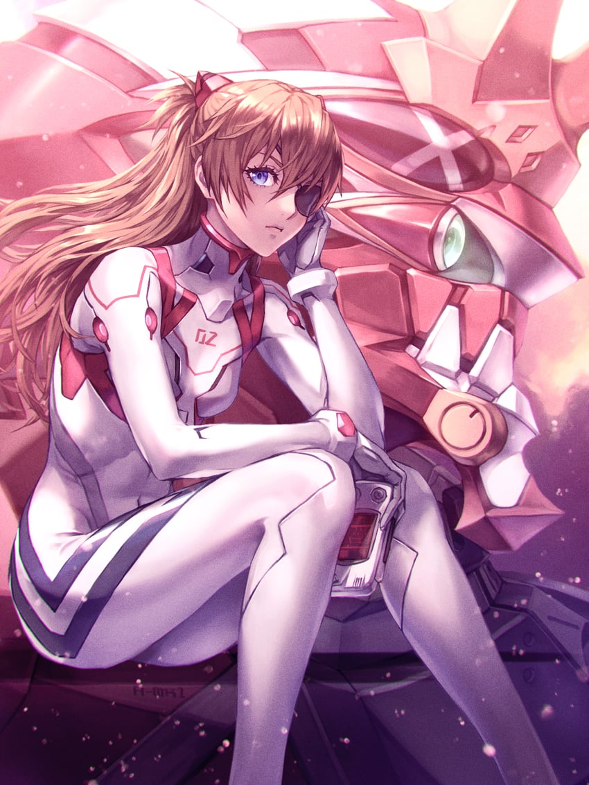 souryuu asuka langley and eva 02 (neon genesis evangelion and 2 more) drawn by yoake_dawn01