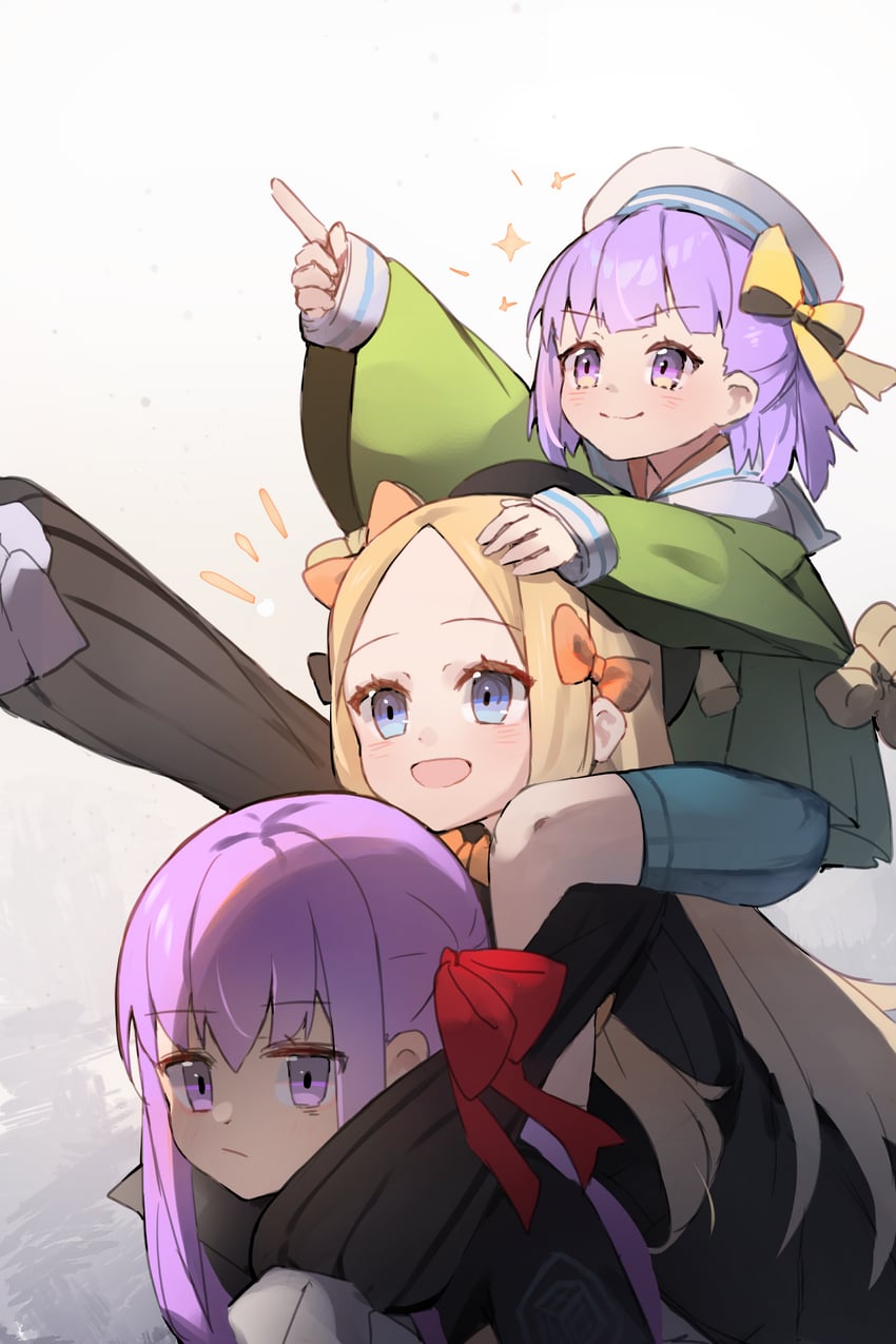abigail williams, bb, and kazuradrop (fate and 1 more) drawn by miya_(miyaruta)