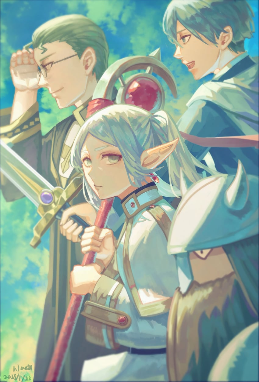 frieren, himmel, eisen, and heiter (sousou no frieren) drawn by niao_de
