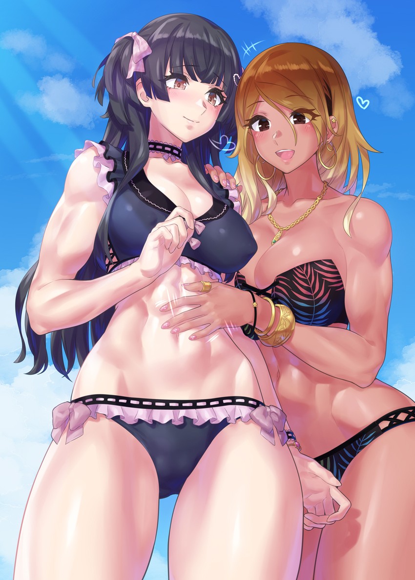 mayuzumi fuyuko and izumi mei (idolmaster and 1 more) drawn by mizuumi_(bb)