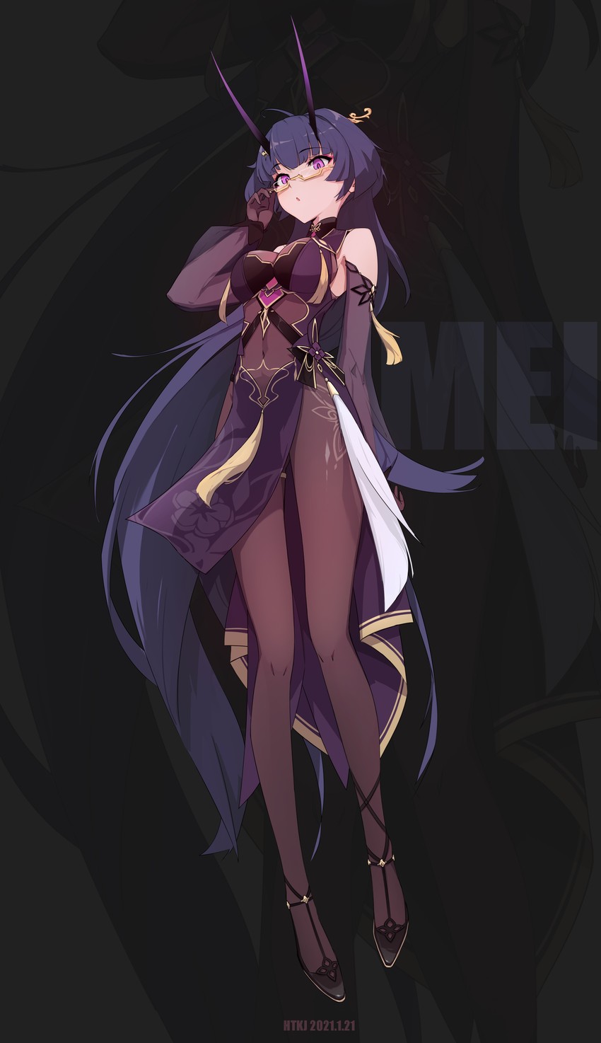 raiden mei (honkai and 1 more) drawn by heitian_keji