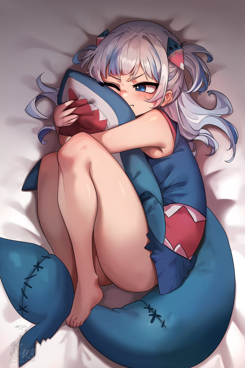 gawr gura (hololive and 1 more) drawn by unstableboiler