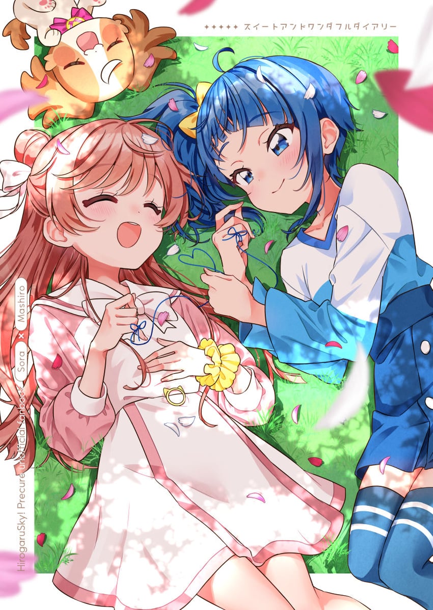 sora harewataru, nijigaoka mashiro, and inukai komugi (precure and 2 more) drawn by izumi_kirifu