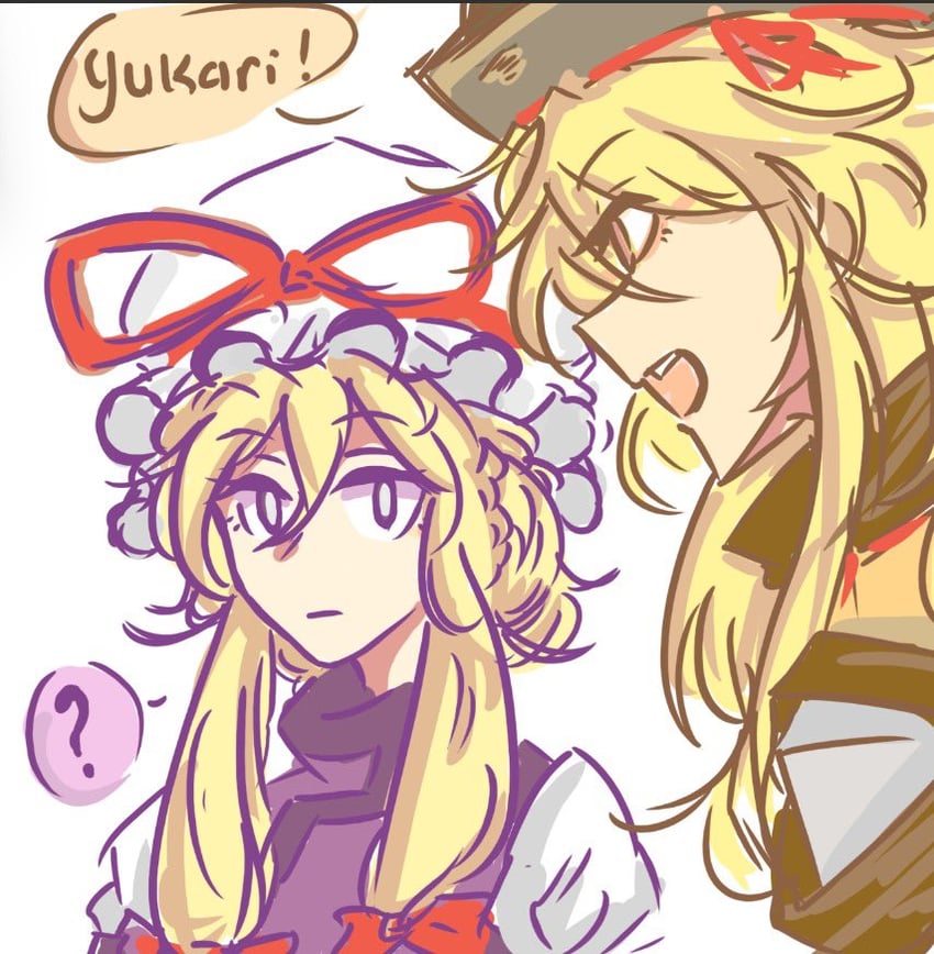 yakumo yukari and matara okina (touhou) drawn by hakuma_(hakuma_okyk)