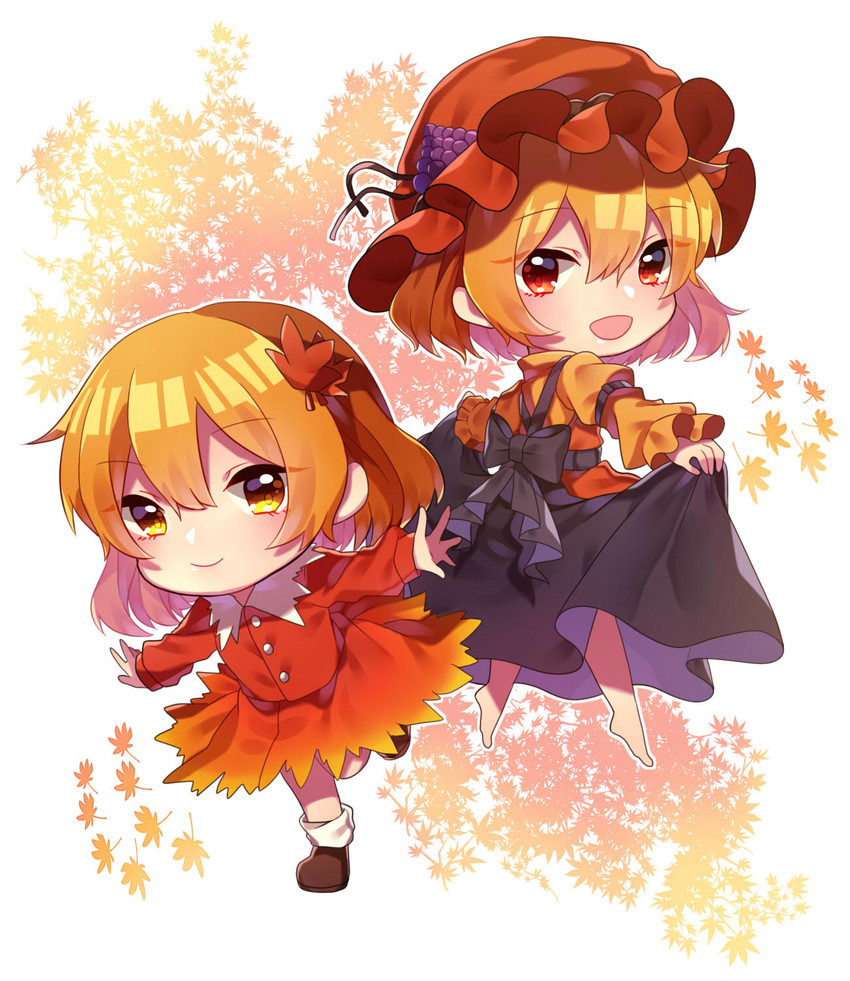 aki minoriko and aki shizuha (touhou) drawn by renka_(sutegoma25)
