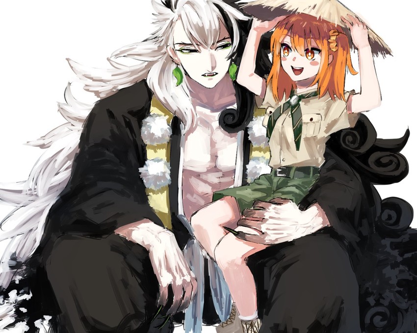 fujimaru ritsuka and ashiya douman (fate and 1 more) drawn by piyo_(hapitannkobu)