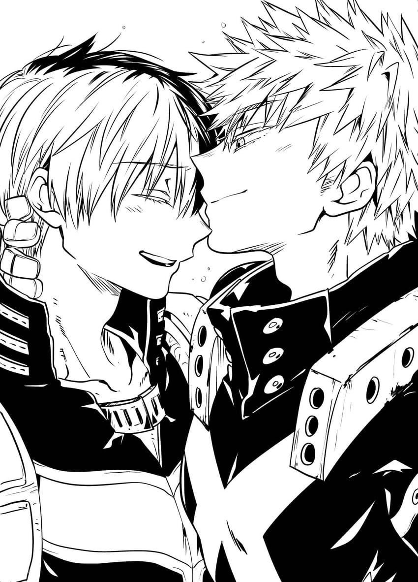 bakugou katsuki and todoroki shoto (boku no hero academia) drawn by ikuhashi_muiko