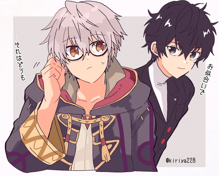 amamiya ren and male robin (fire emblem and 4 more) drawn by kiriya_(552260)