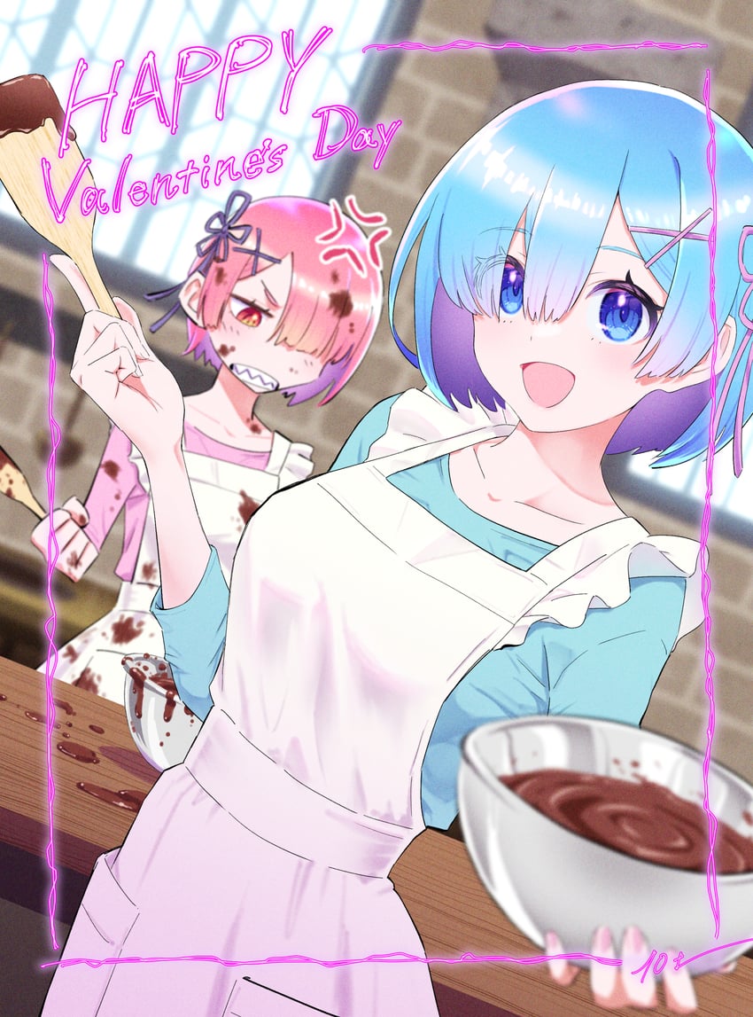 rem and ram (re:zero kara hajimeru isekai seikatsu) drawn by 10ttruck