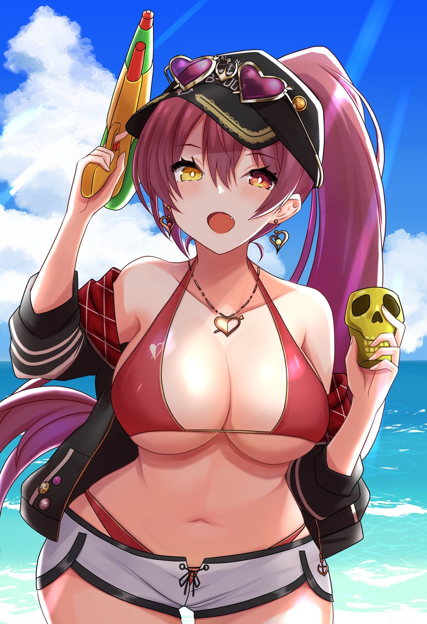 houshou marine and dokuro-kun (hololive) drawn by pipin_try