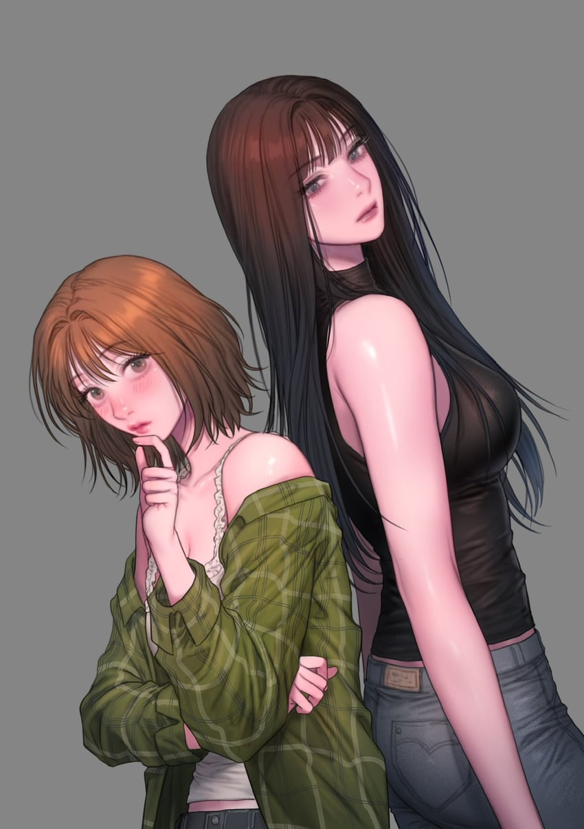 kang yuna and kim minji (bad thinking diary) drawn by rangrarii