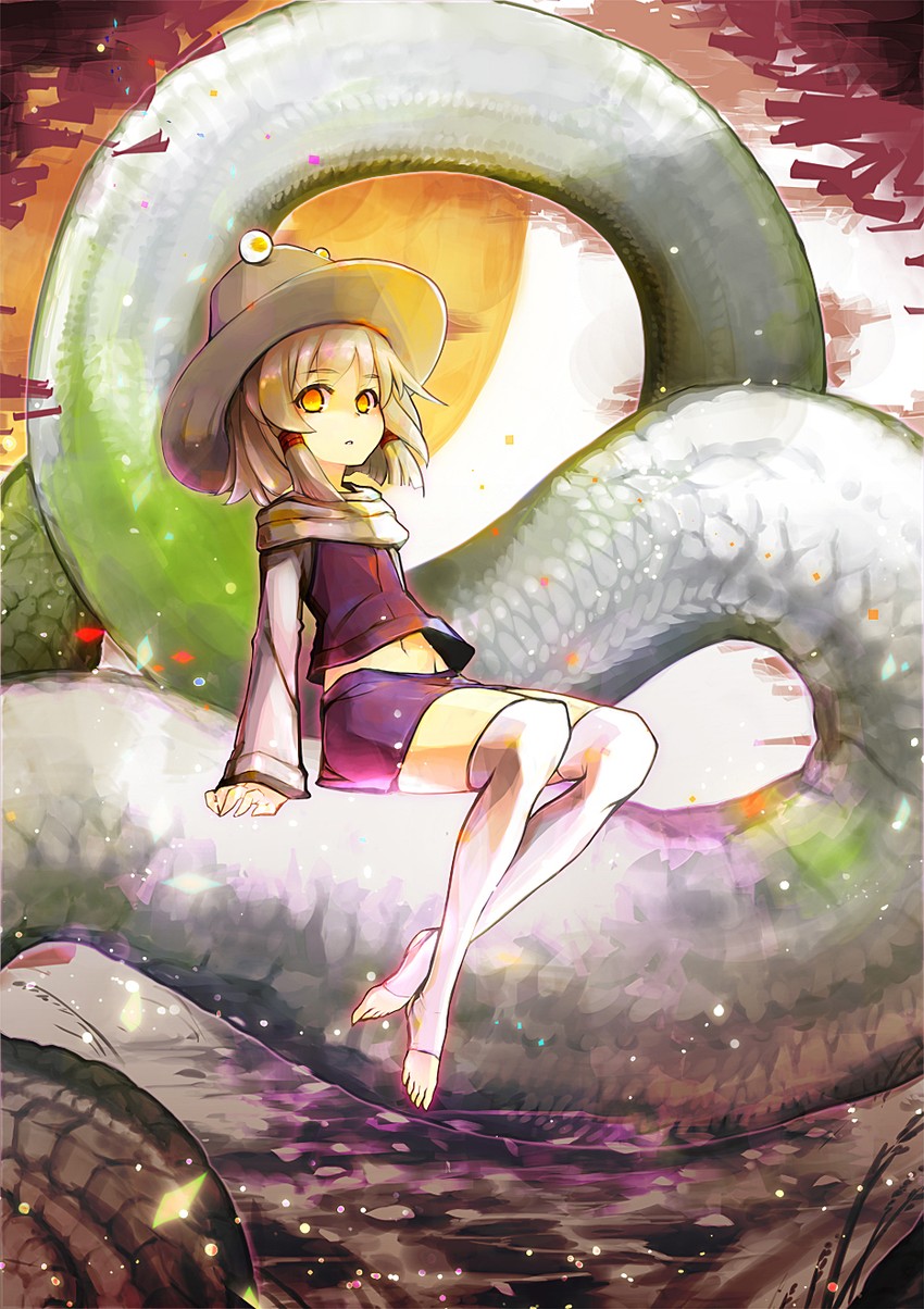 moriya suwako and mishaguji (touhou) drawn by virus_(obsession)