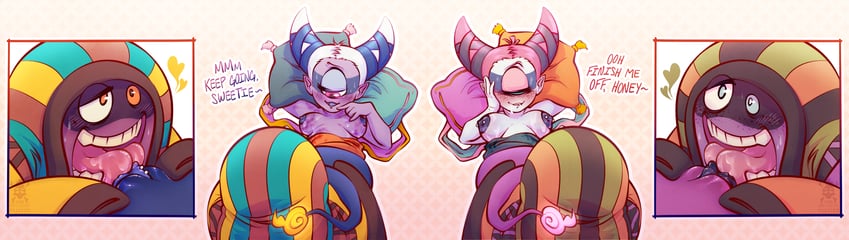 fuumin, onemunosei, oshisshou, and osuberisama (youkai watch) drawn by skeleslime