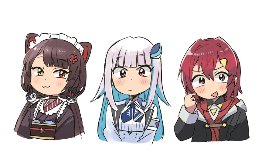 lize helesta, ange katrina, and inui toko (nijisanji) drawn by tsubobot