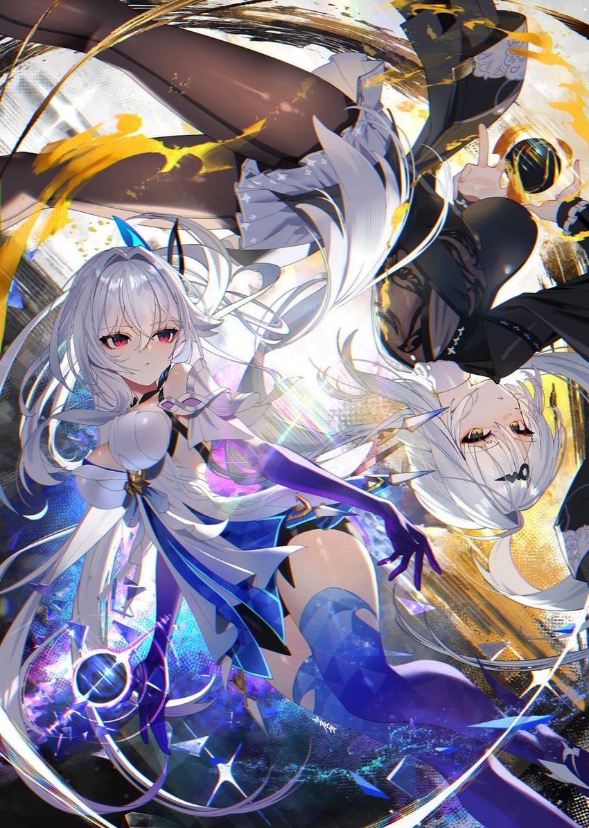 skirk, noto mamiko, and yixuan (genshin impact and 2 more) drawn by scottie_(phantom2)