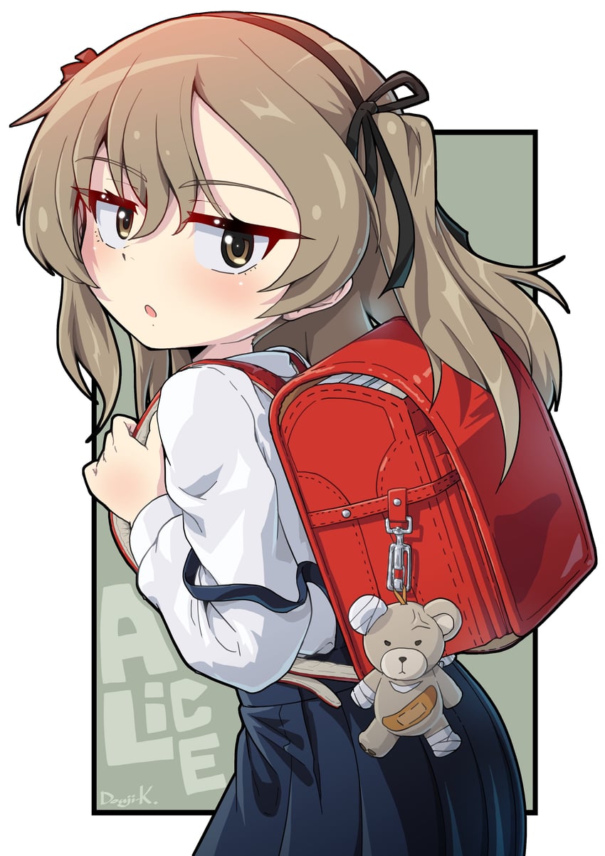 shimada arisu and boko (girls und panzer) drawn by kuroneko_douji