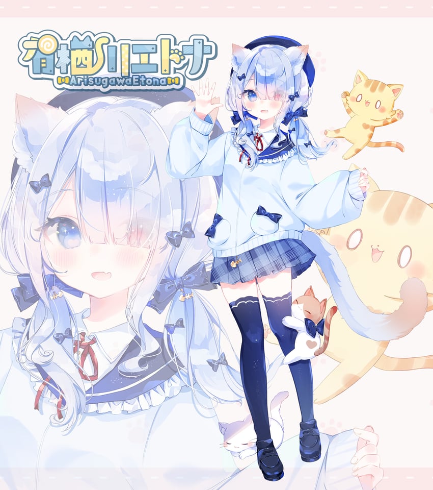arisugawa etona and tyler (indie virtual youtuber) drawn by kotamun