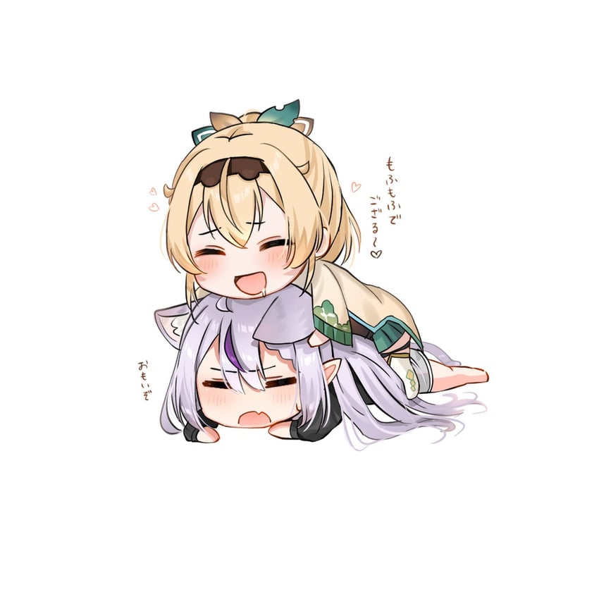 la+ darknesss and kazama iroha (hololive) drawn by yoshioka_(today_is_kyou)