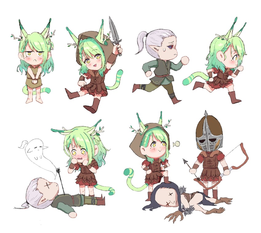 ceres fauna, faendal, and hagraven (hololive and 3 more) drawn by anrepoi