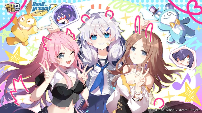 chihaya anon, nagasaki soyo, kiana kaslana, raiden mei, homu, and 1 more (honkai and 3 more)